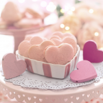 Pink valentine day heart cookies