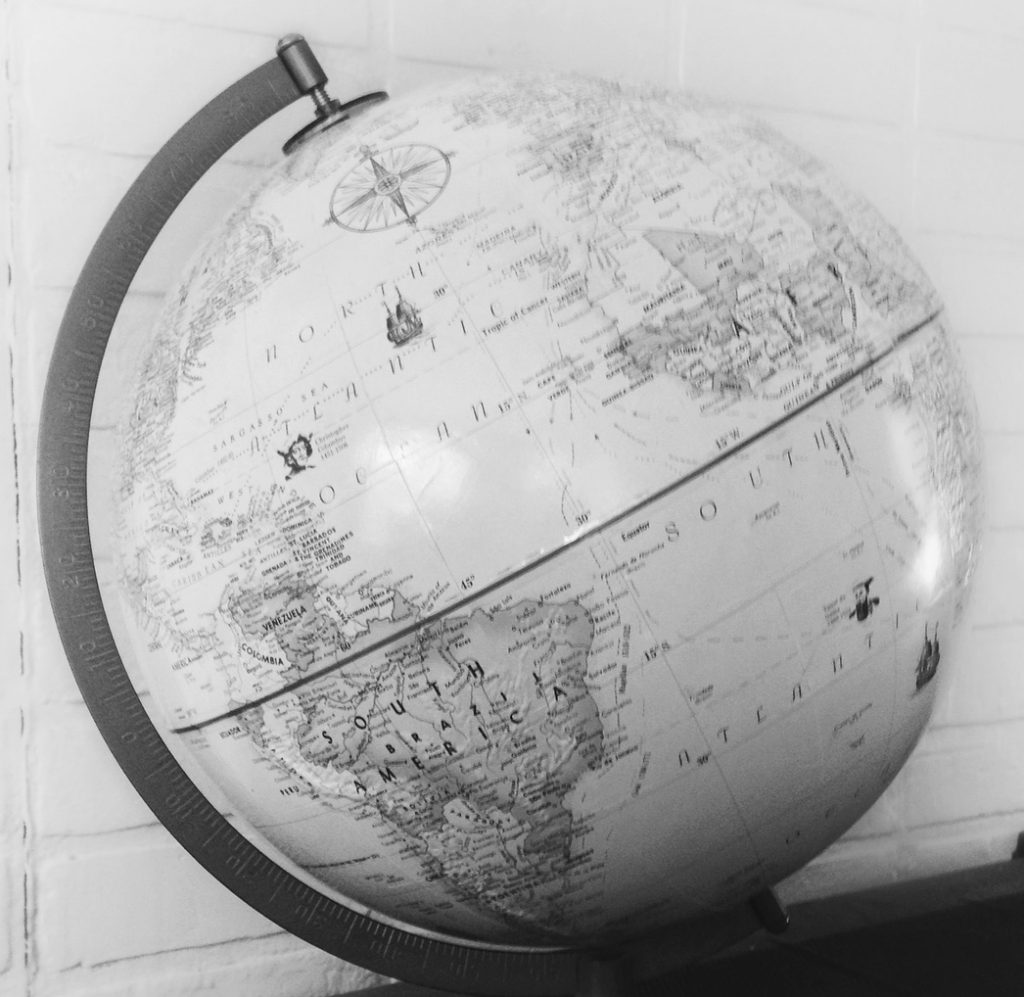 Black and white globe