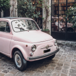 Small pink car